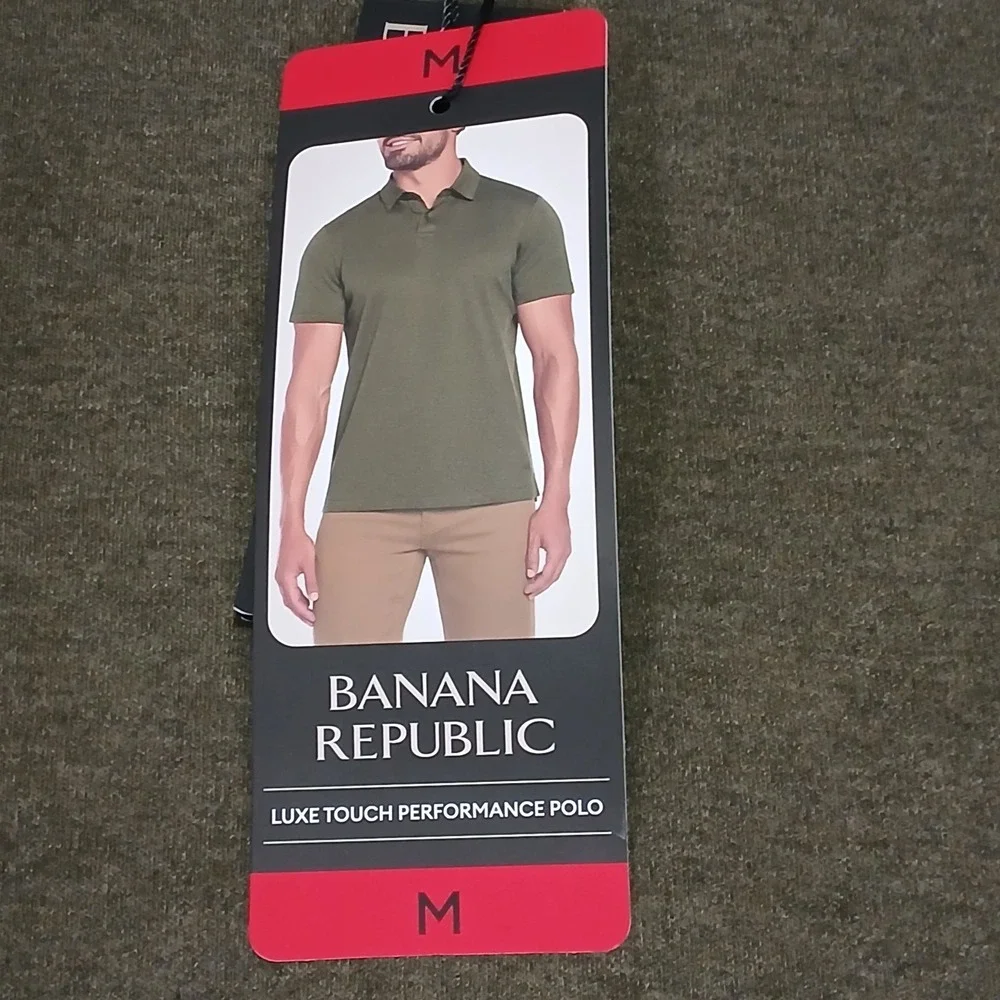 Banana Republic Men's‎ Luxe Touch Performance Polo Shirt, Green, Size M